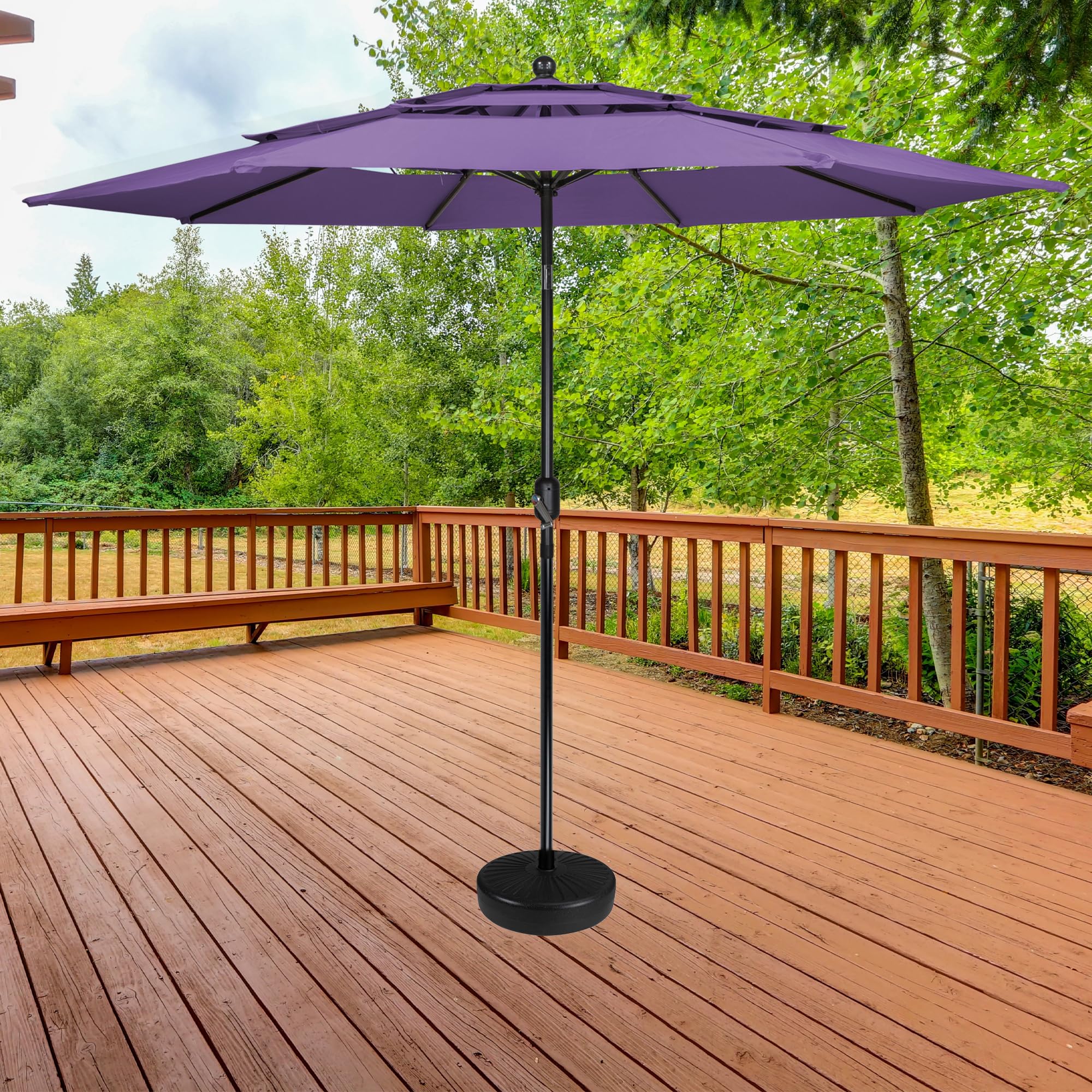 Northlight Black Heavy Duty Water or Sand Umbrella Base - 48lbs