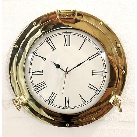 Horloge Marine Laiton – Style Antique, Mouvement Quartz (Reproduction, 2024)