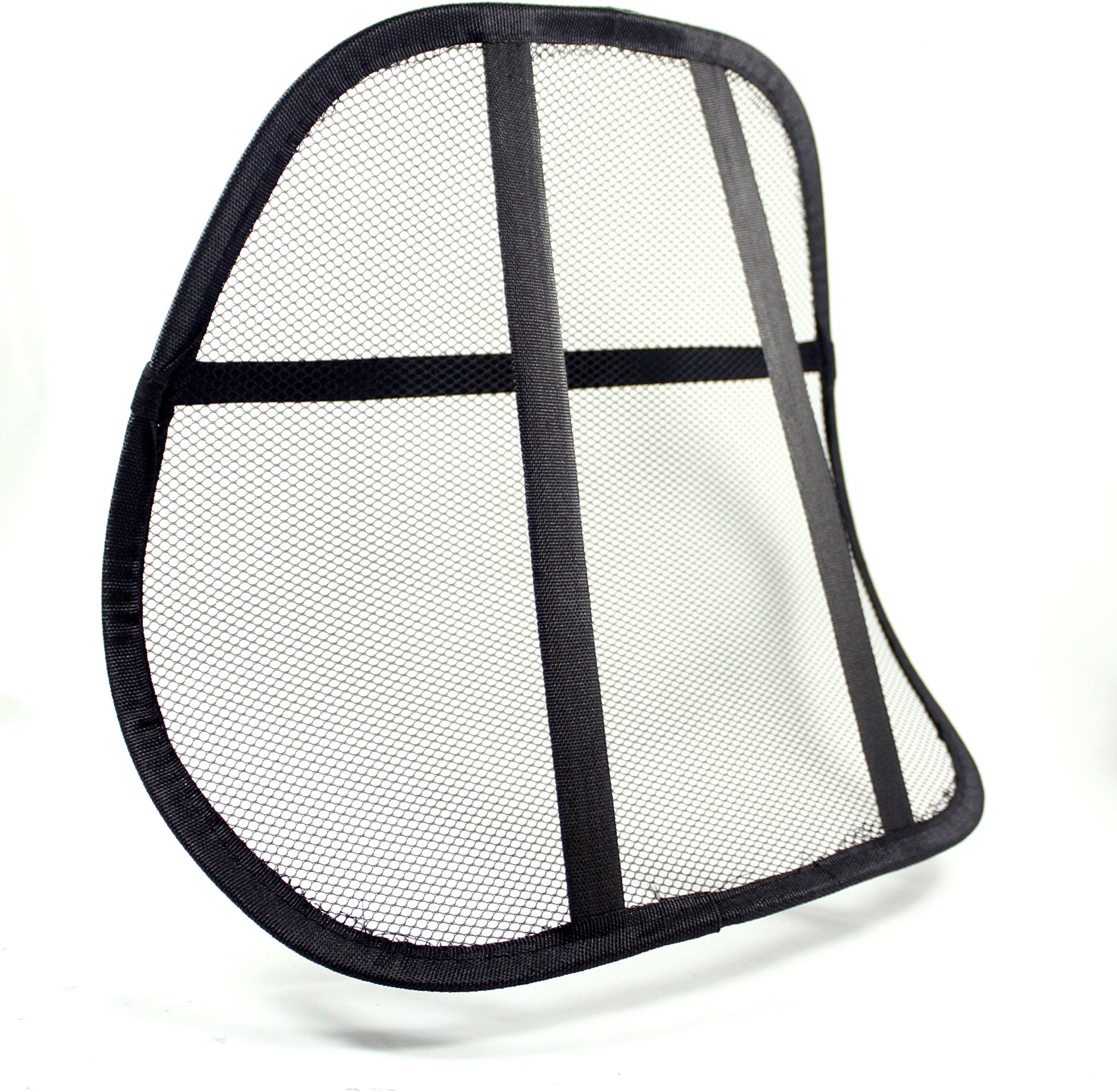 LightOwl LSA001 Universal Fit Deluxe Mesh Lumbar Chair Back Support, Lower Back Chair Cushion Helps Relieve Strain, Contouring Breathable Mesh, Office Chair Cushion, Chair Pad (Black)