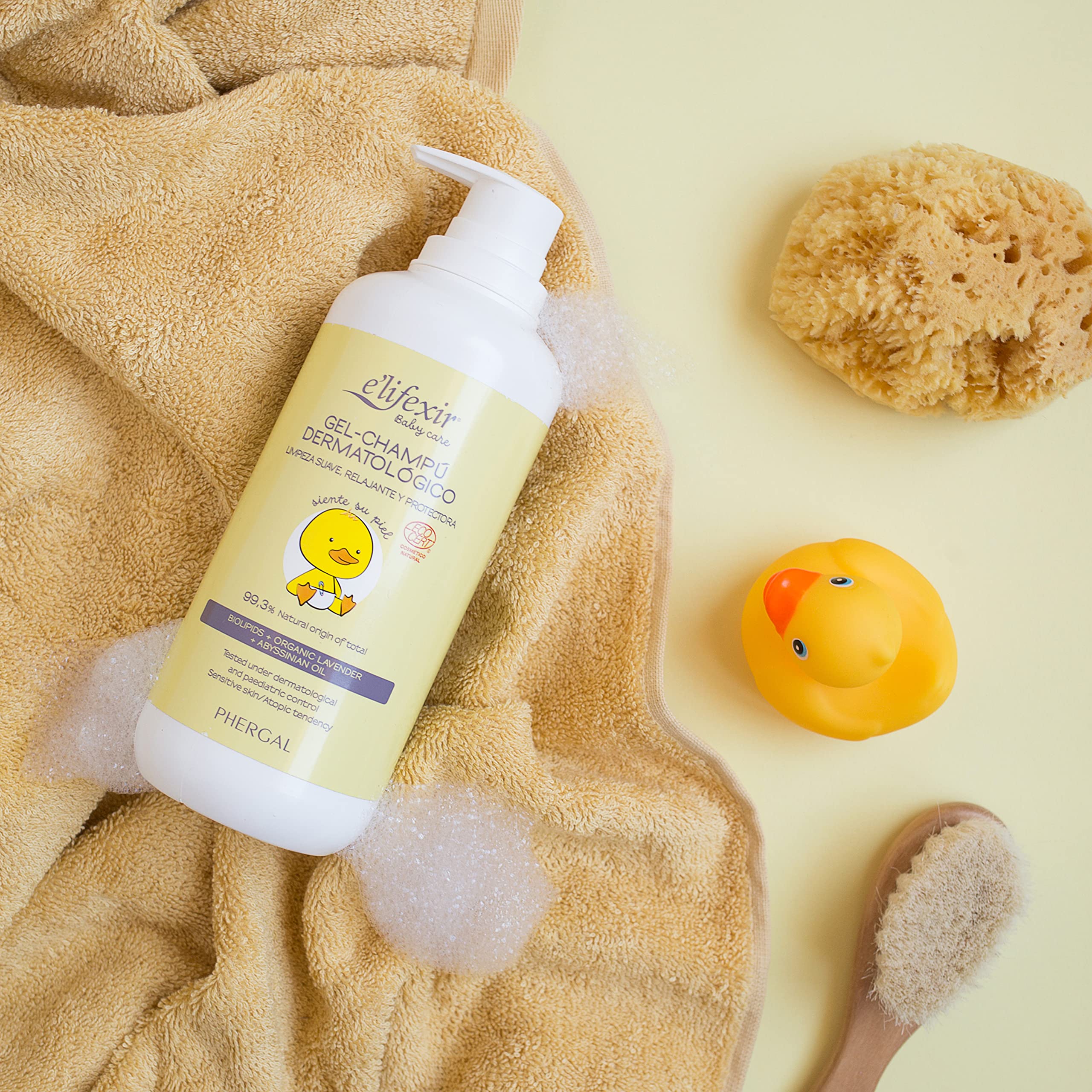 Elifexir Baby Care | Shampoo Gel Dermatologico Ipoallergenico per Neonati | 99,5% Ingredienti di Origine Naturale | 500 ml