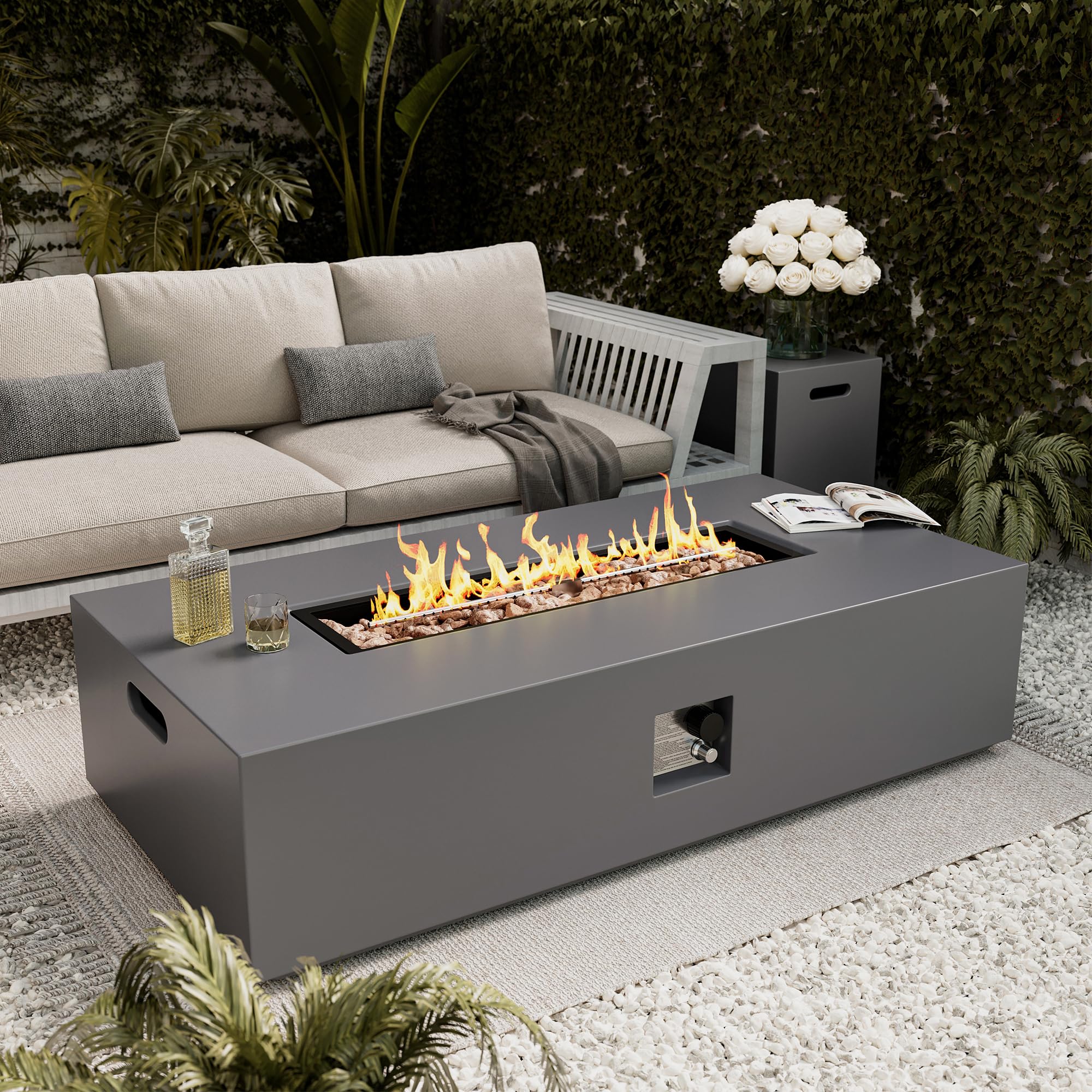 Mesa Con Fogata Y Tanque De Propano Hoguera Fogata Mesa Calentador Gas