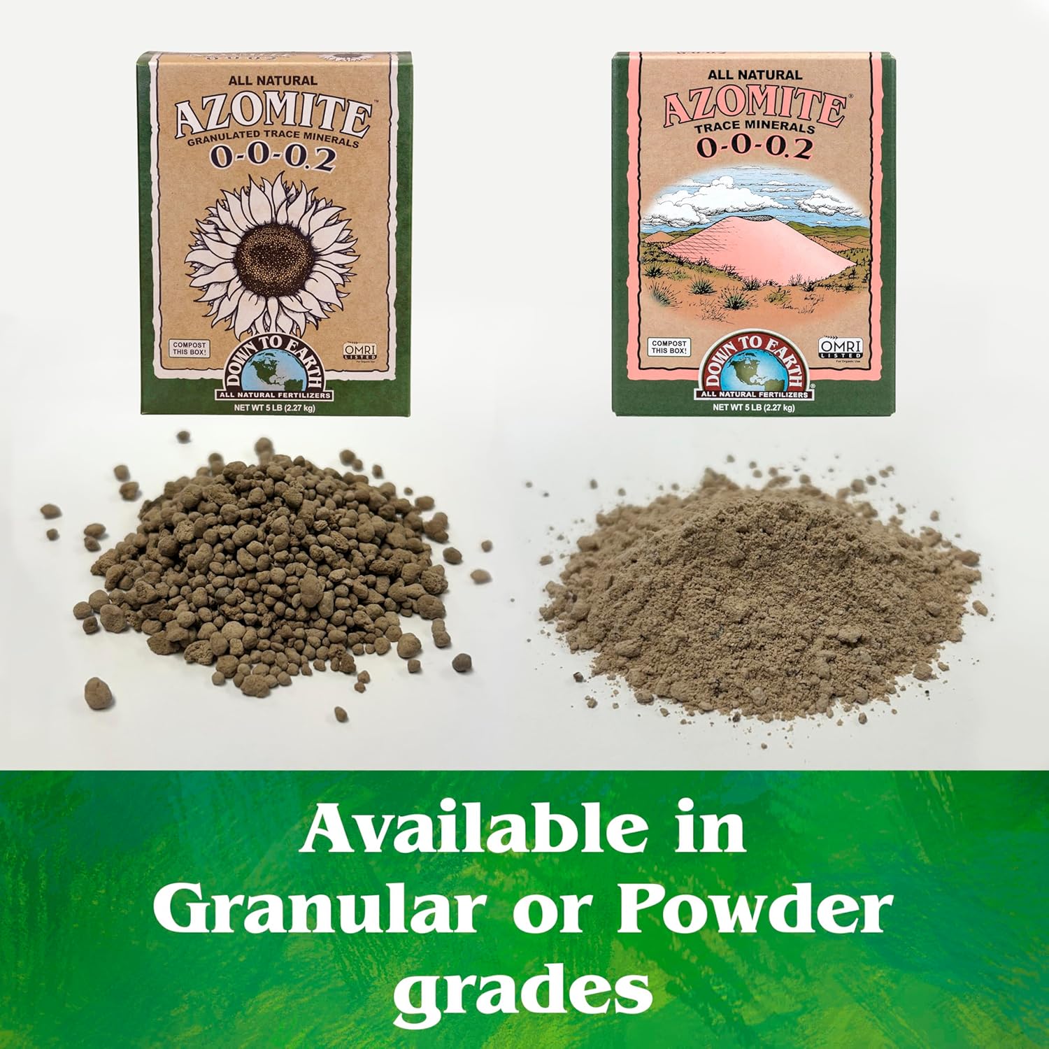 Down To Earth All Natural Fertilizers Organic Azomite Powder Trace Minerals - Essential Minerals for Improving Plant Growth 0-0-0.2, 50 Lb