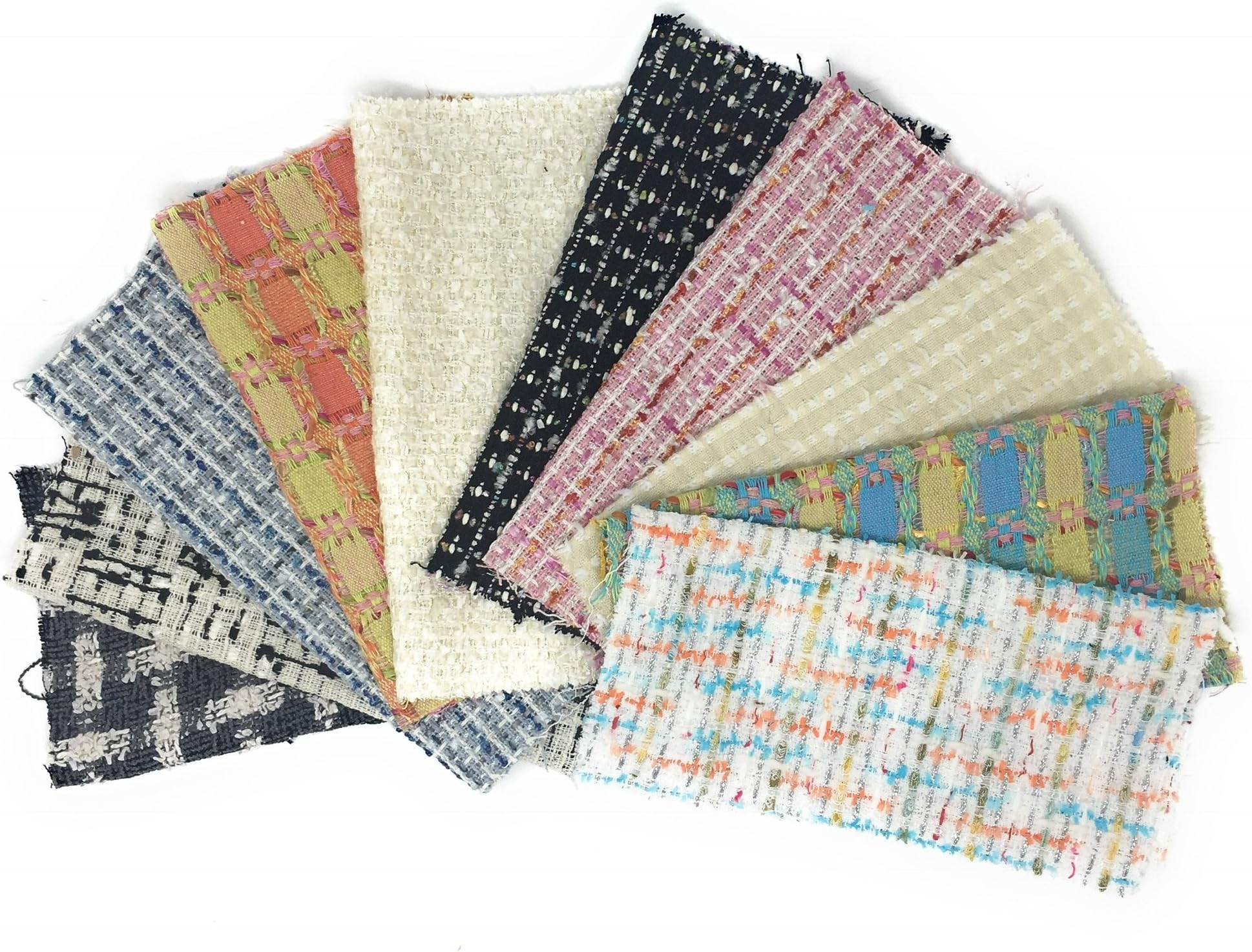 Designer Tweed Patchwork Wool Remnant Offcuts Squares 10 Pieces 23cm