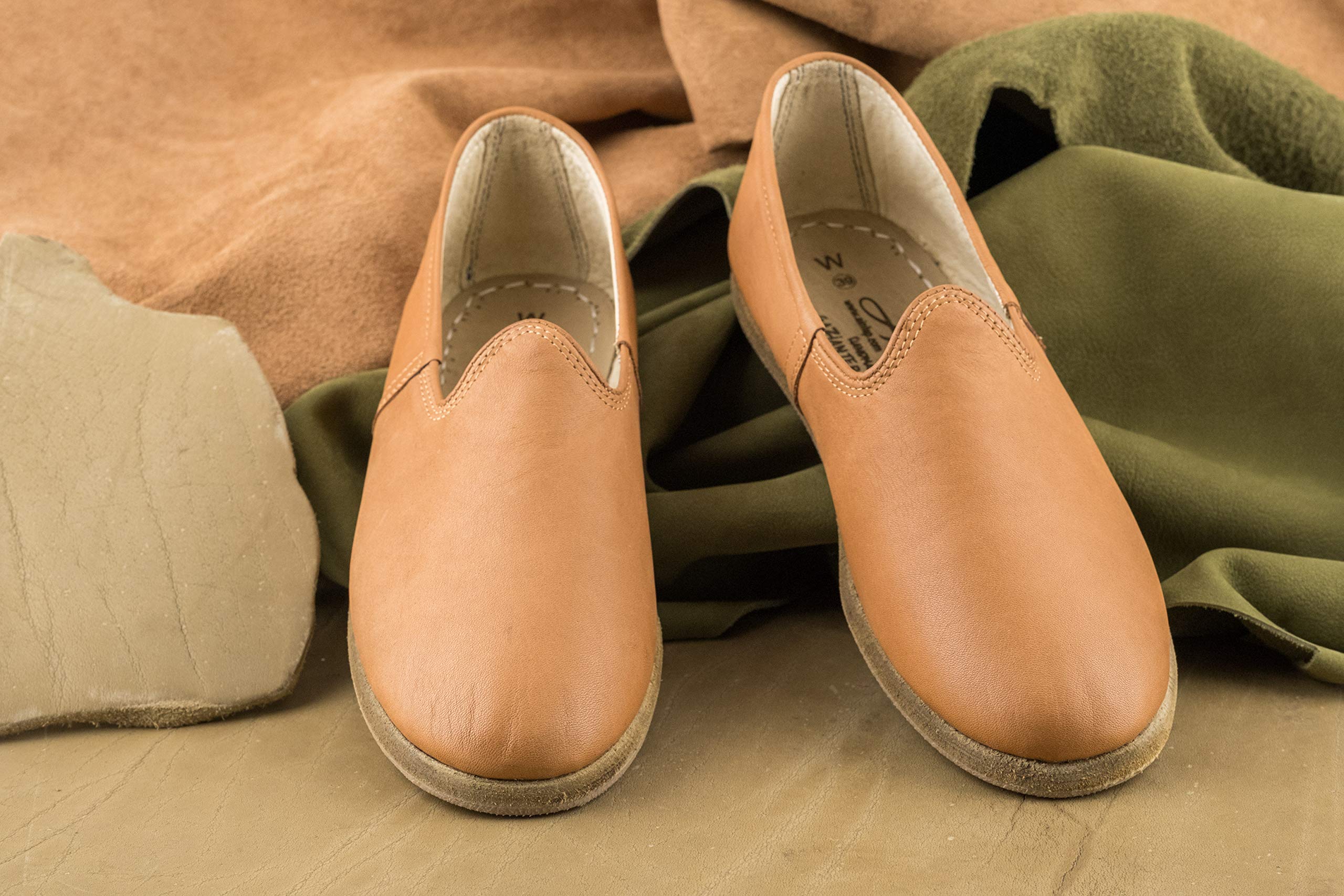 ASIK Women's Genuine Leather Leightweight Handmade Exclusive Style Shoe, Durham Tan, 5-5.5