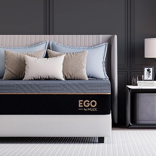 MLILY EGO - Colchón de espuma viscoelástica color cobre King de 12 pulgadas, colchón con infusión de gel de cobre en una caja, certificado