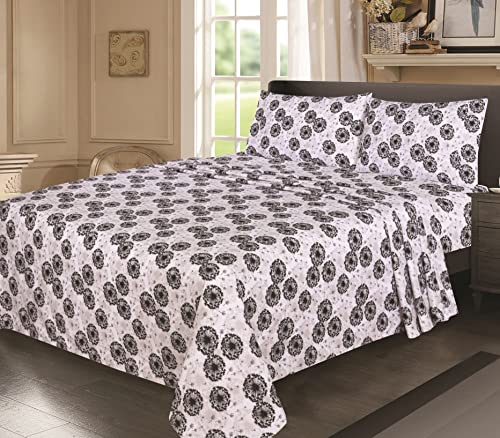 Zoyer Full Sheet Set [Irish Daisy] -Brushed Microfiber 4-Piece Printed Bedsheet Set-Soft & Comfortable Bedding Sheet-1 Fitted Sheet, 1 Flat Sheet And 2 Pillowcases-Soft Bed Sheets… #TOP2