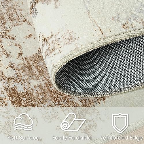 Vista 2 de Area Rug Living Room Rugs: 3x5 Indoor Soft Fluffy Rug Abstract Carpet for Bedroom Kitchen Dining Room Floor Washable Plush Throw Small Accent Rug