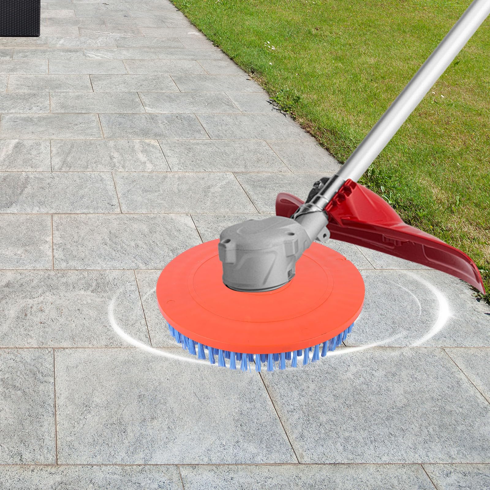 Spazzola per la pulizia del giardino, testina per diserbo, accessorio per tosaerba per patio, terrazza, cortile e pavimento di fattoria, strumento per la pulizia delle fughe delle piastrelle per