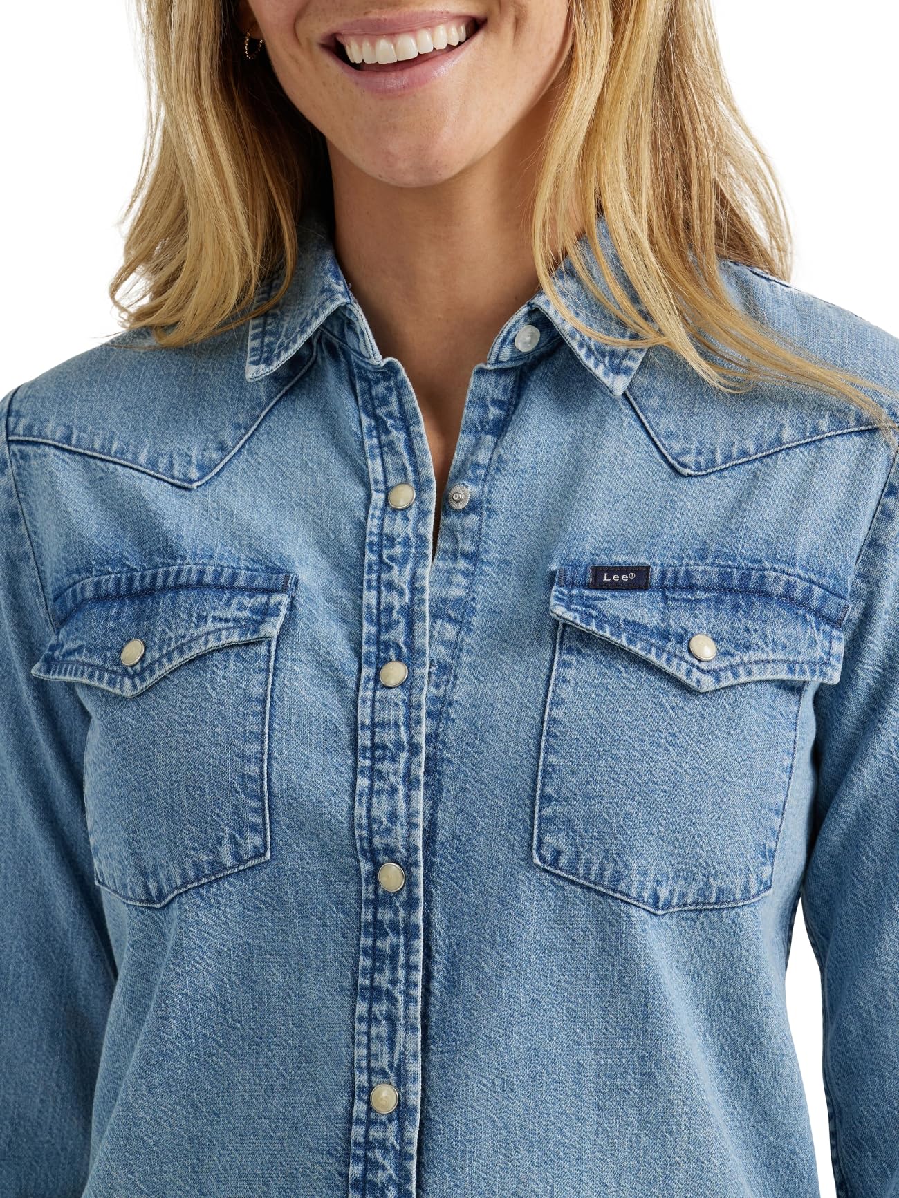 Lee Damen Legendary Slim Fit Western Snap Shirt Hemd (1er Pack)