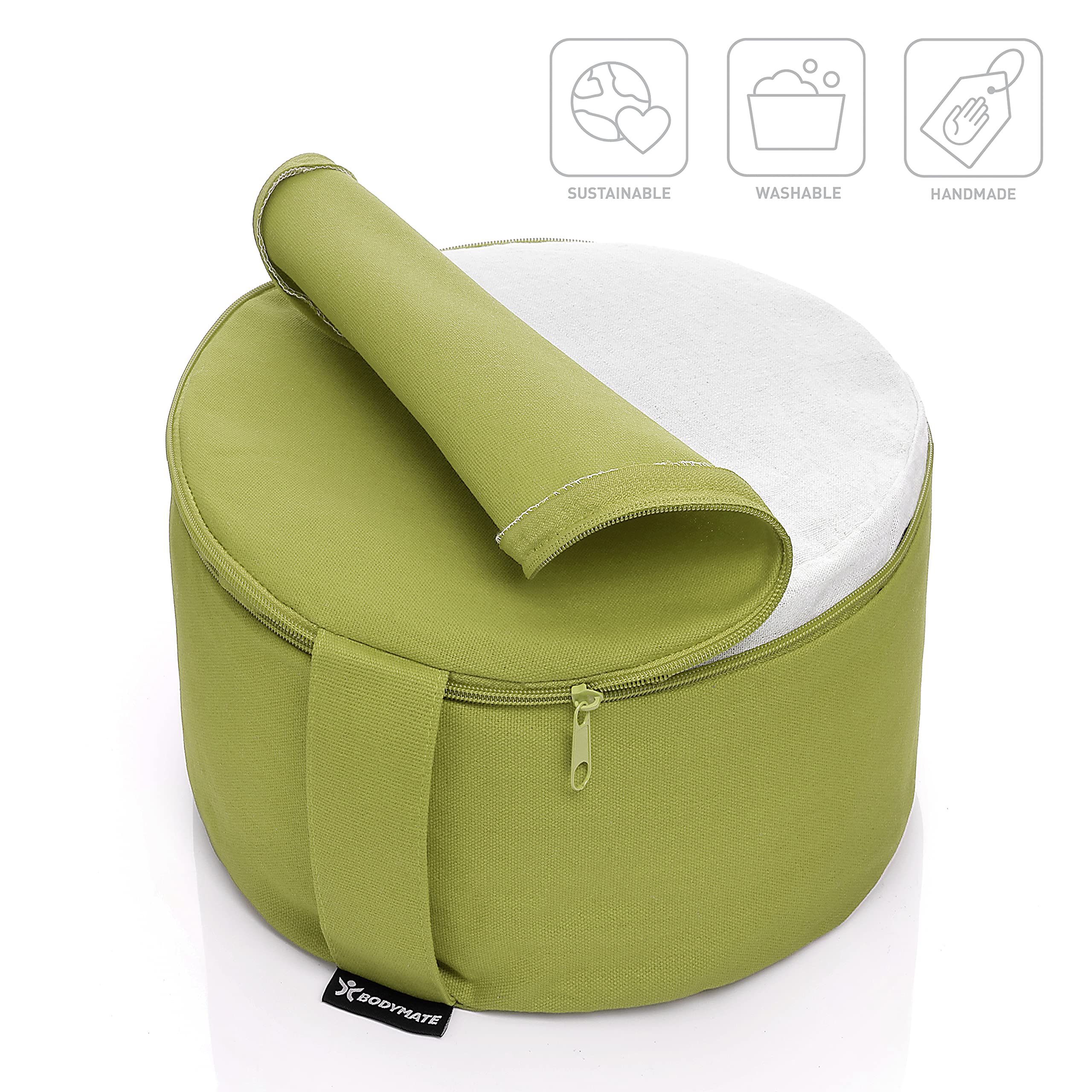 BODYMATE Yogakussen, rond, diameter 31 cm, 16 cm hoog, met vulling van