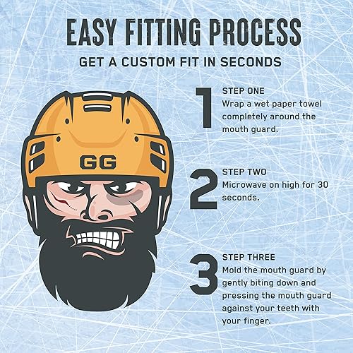 Miniatura 5 de Goon Guard - Protector bucal de hockey sin tirantes, protector bucal de hockey para jóvenes y aparatos ortopédicos 2 veces la absorción de impactos,