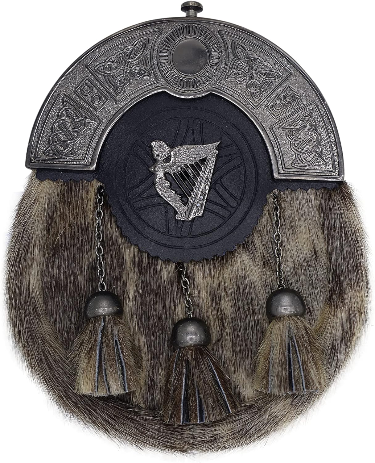 Scottish Kilt Sporran for Men Orignal Leather Full Dress Sporran Antique Cantle in Various Badges Kilt Accessories for Men