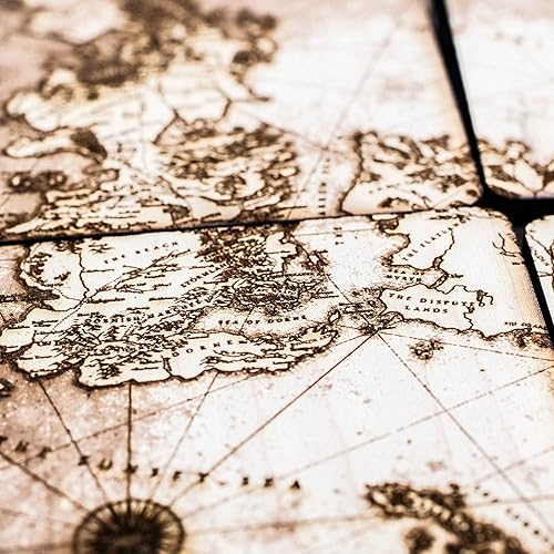 Miniatura 3 de Coasters - The Known World Wood Coaster Set 4x4in Raw Wood