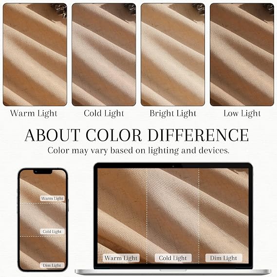Camel Linen Cafe Kitchen Short Curtains 24 Inch Length 2 Panels Semi Sheer Linen Rustic Curtain Light Filtering Valances with Back Tab Rod Pocket for Boho Small Windows Cafe Bathroom 30Wx24L