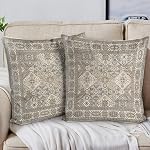 Boho Throw Pillow Covers 18x18 inch Set of 2,Boho Vintage Carpet Pattern Antique Ethnic Decor Double Sided Pattern Cushion Cover Soft Pillow Case Living Sofa Room Bed Square Pillow Cover