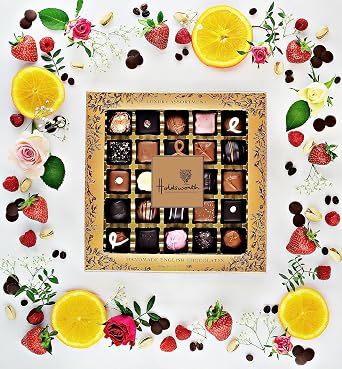 Holdsworth Chocolates Gift Box Luxury Assortment - Classic Chocolate Gift Set with Handmade Truffles & Assorted Milk, Dark & White Chocolates 300g
