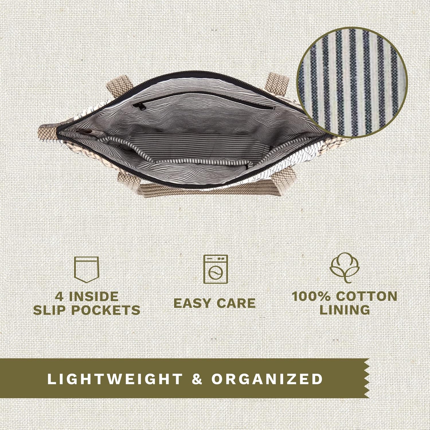 Bella Taylor Stride Tote | Lightweight Quilted Fabric Handbags for Women - Image 4