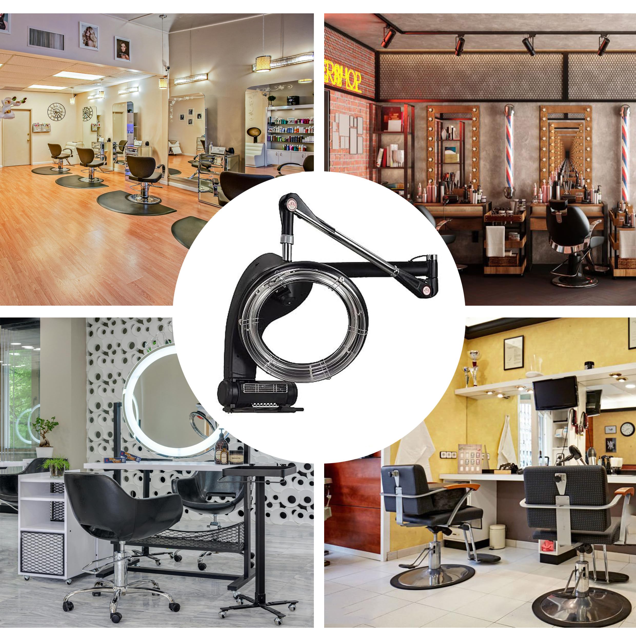 Suszarka do włosów Salon Orbiting Digital Control Infrared Hair Color Perm Processor Suszarka Accelerator Stojak podłogowy/uchwyt ścienny z regulowanym timerem i temperaturą,Wall-Mounted