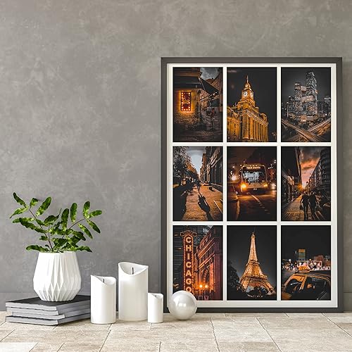 Miniatura 5 de KONGSY Kit de collage de pared negro y naranja, imágenes estéticas para decoración de habitación de moda, 50 piezas de impresiones de arte urbano