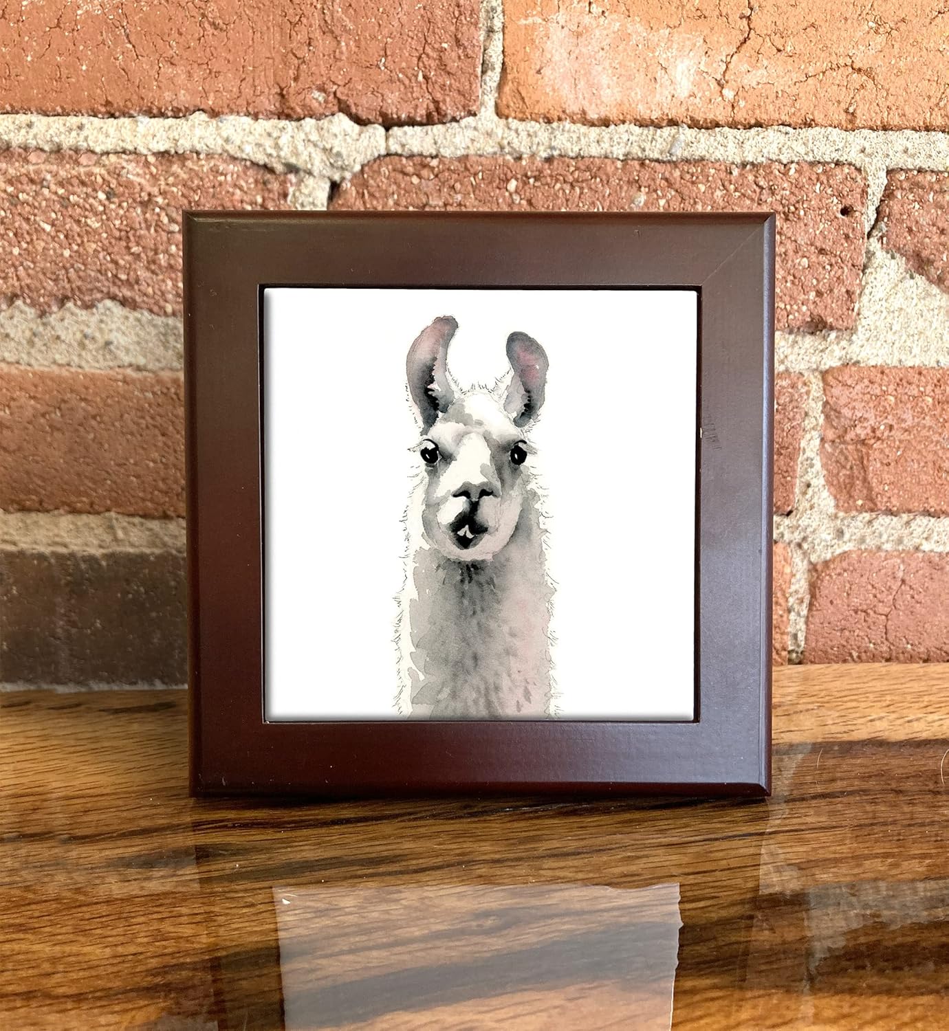 Llama Watercolor Art Decorative Tile (4.25 X 4.25) : Home & Kitchen