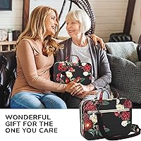 Vista 11 de DEHITE Bible Cover Case for Women – Floral Black Bible Bag Carrying Case – Messenger Bag Violeta