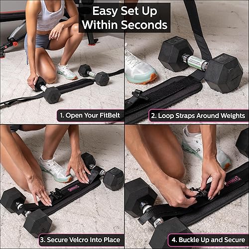 Miniatura 5 de FITBELT Cinturón de empuje de cadera para ejercicio, entrenador de glúteos para entrenamientos en casa con acolchado extra, cinturón de empuje de
