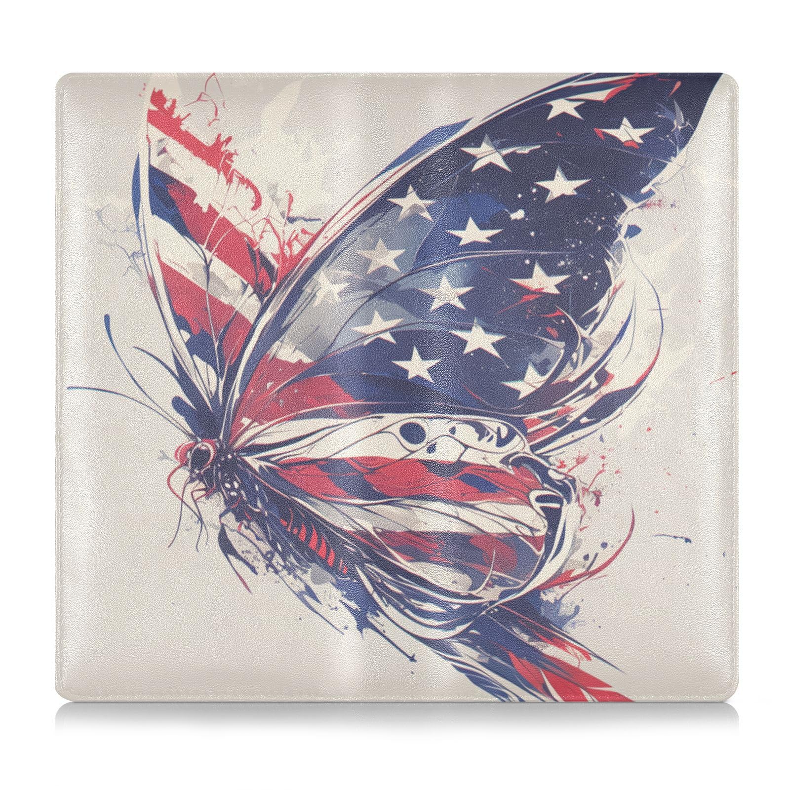 EtherSpher Butterfly Colorful 4th Of July Independence Day Premium Leather Car Registration & Insurance Card Holder Wallet Accessories Case for Driver License, Cards & Essential Documents