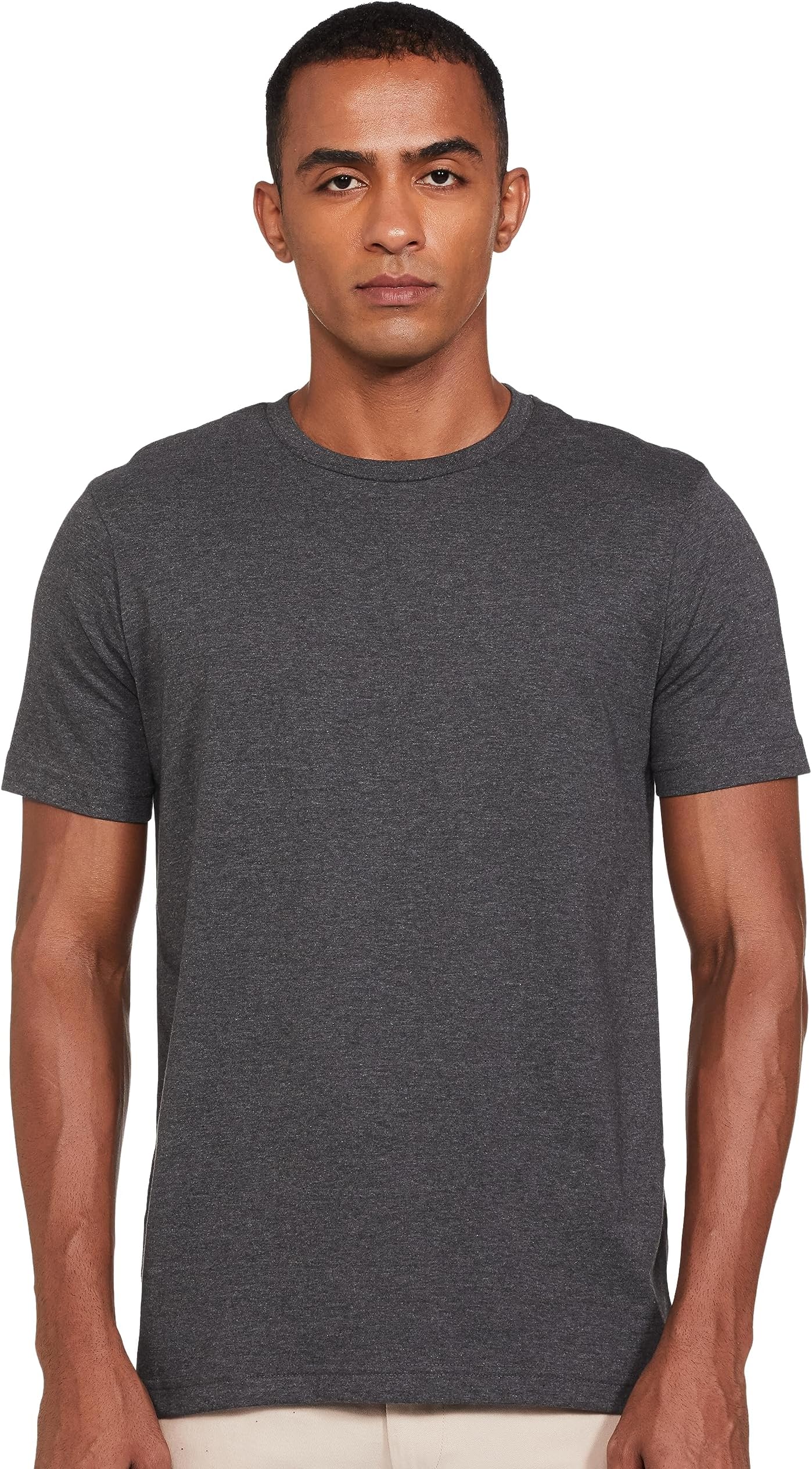 Amazon Brand - Symbol Men's Cotton Solid V-Neck Regular Fit T-Shirt (Available in Plus Size)