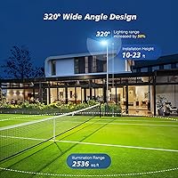 Vista 2 de 8000W Solar Street Light - Wide Angle Solar Lights Outdoor Dusk to Dawn, Commercial Solar Parking Lot Light Motion Sensor with Remote Control, 7000K