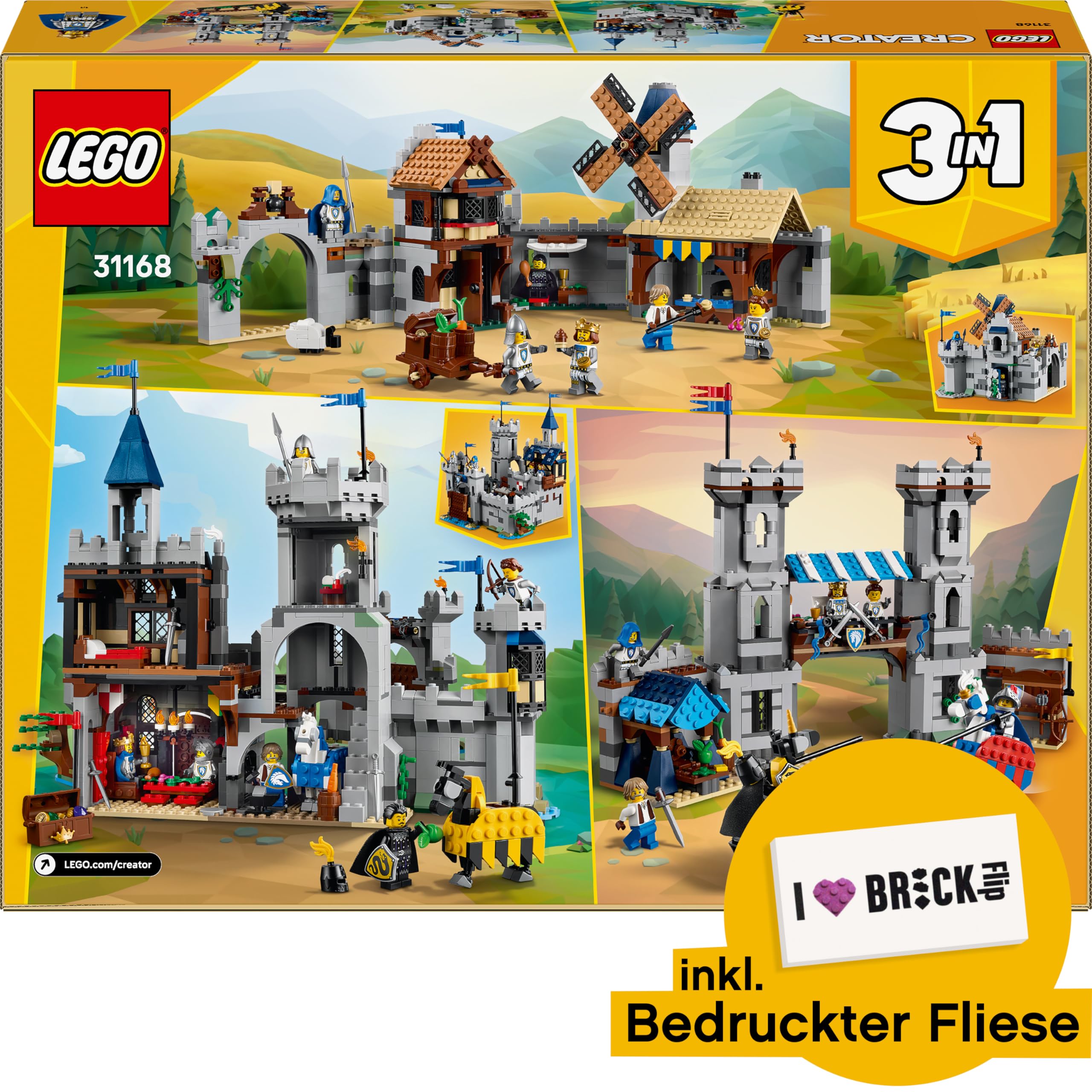 LEGO Ritterburg 31168 im Mittelalter Set - Burg für Deine LEGO Ritter, inkl. bedruckter Fliese, Neuheiten August 2025