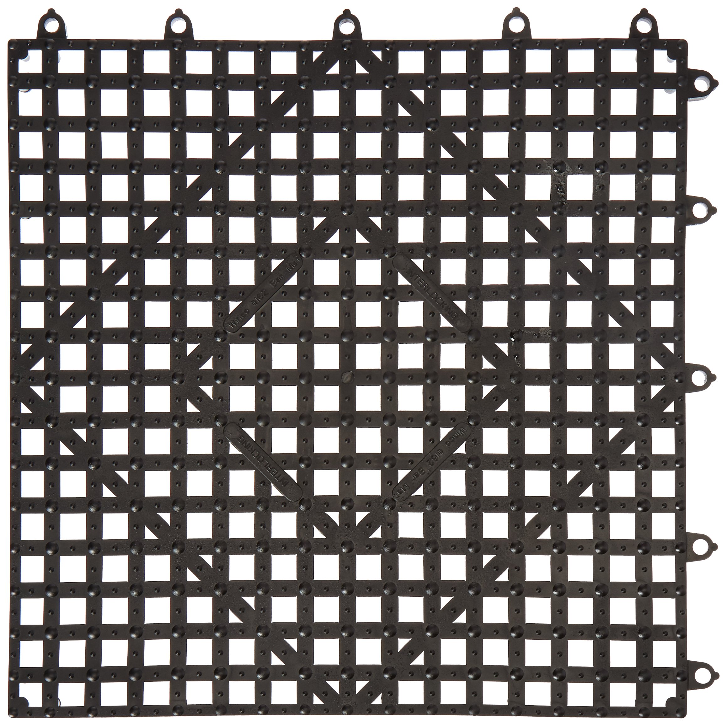 Winco Interlocking Bar Mat, 12 by 12-Inch, Dark Smoke,Black,Medium