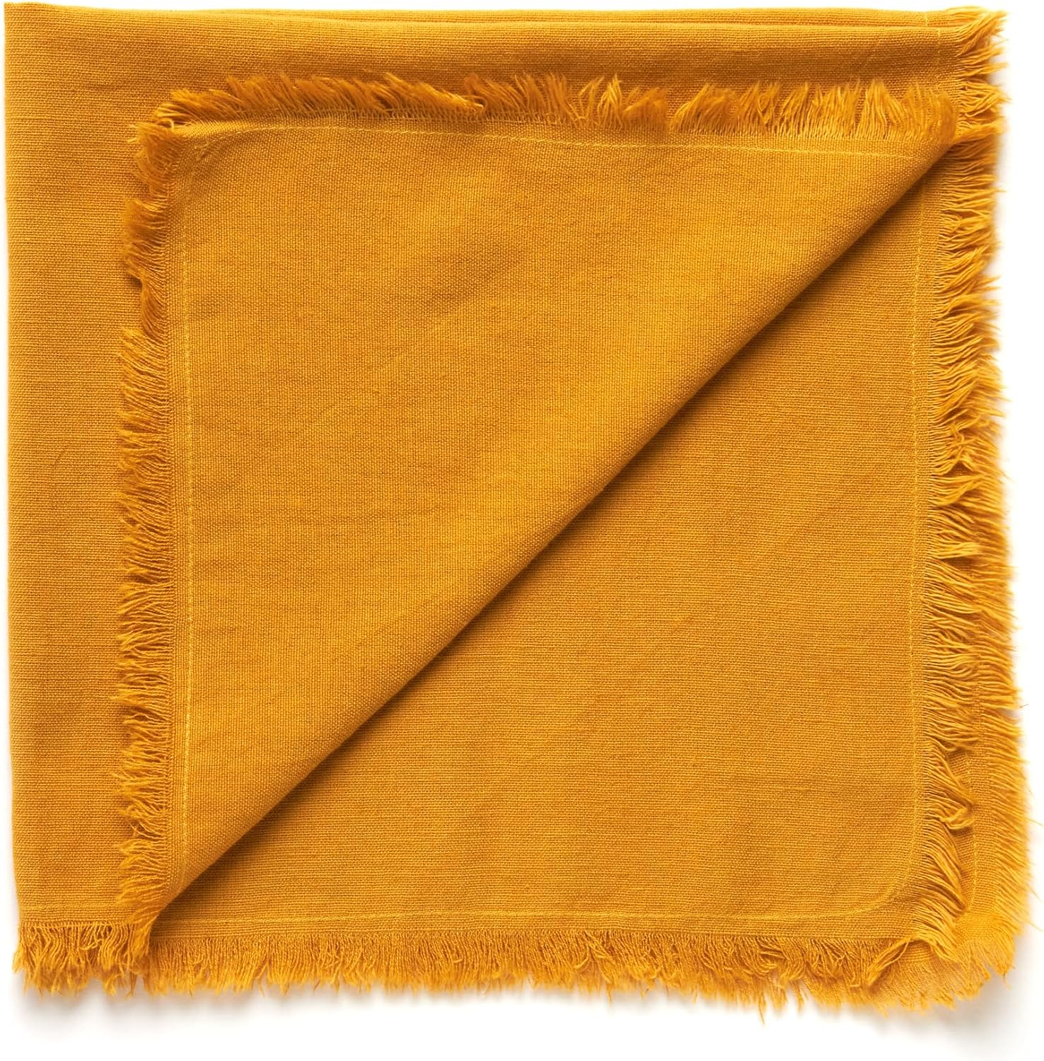 Accent Home 100% Cotton Napkins, Delicate Cloth Napkins for Dinners, Parties and Weddings Mustard, 18" x 18" (Set of 12)