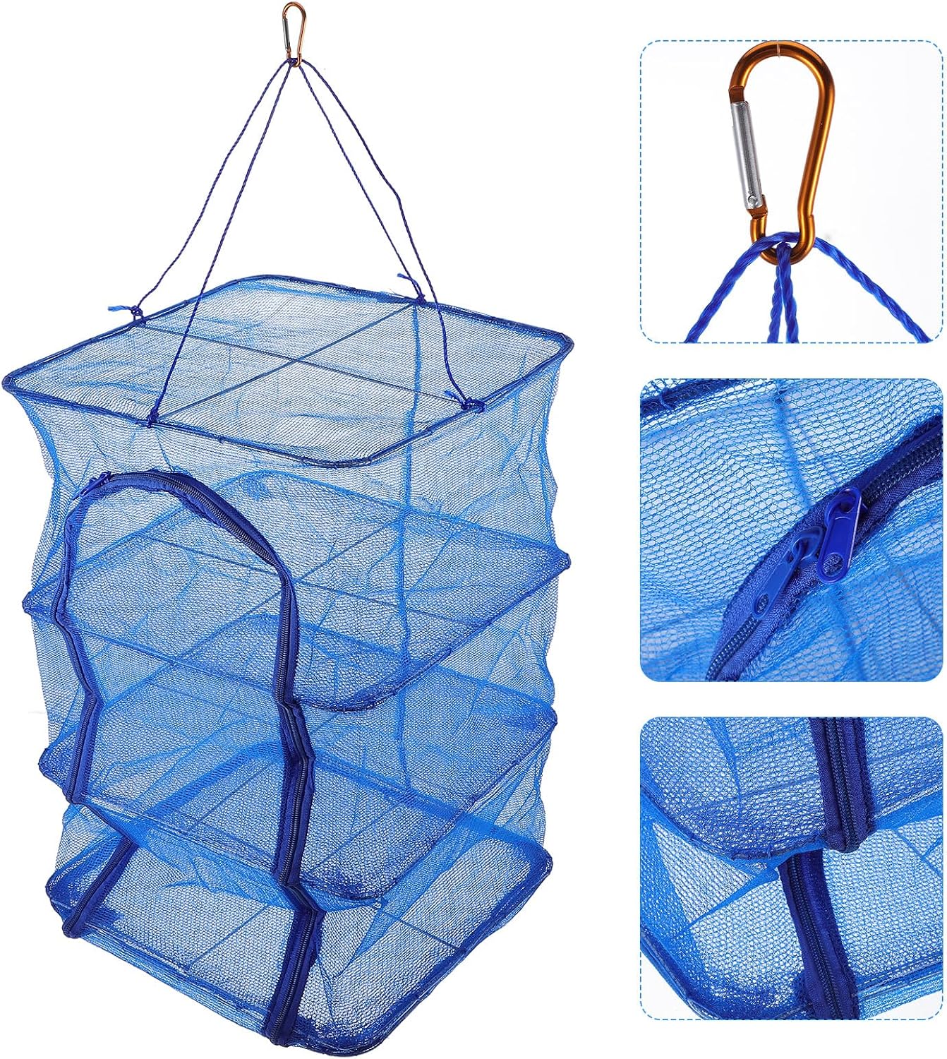 Foldable Fish Cage Fish Drying Rack Hanging Dryer Racks for Laundry Hanging Shrimp Drying Net Net Indoor Clothes Drying Rack Nylon Multi-Layer Cage Food