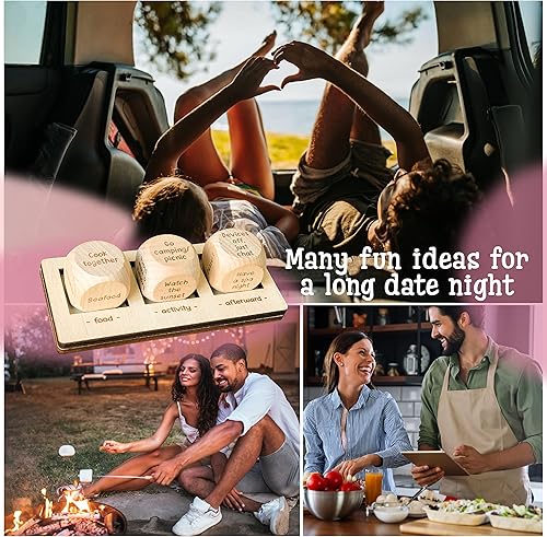 Miniatura 3 de Juego de dados para citas nocturnas para adultos – Juegos de dados para decidir alimentos para ideas de regalos de cita nocturna, regalos de pareja