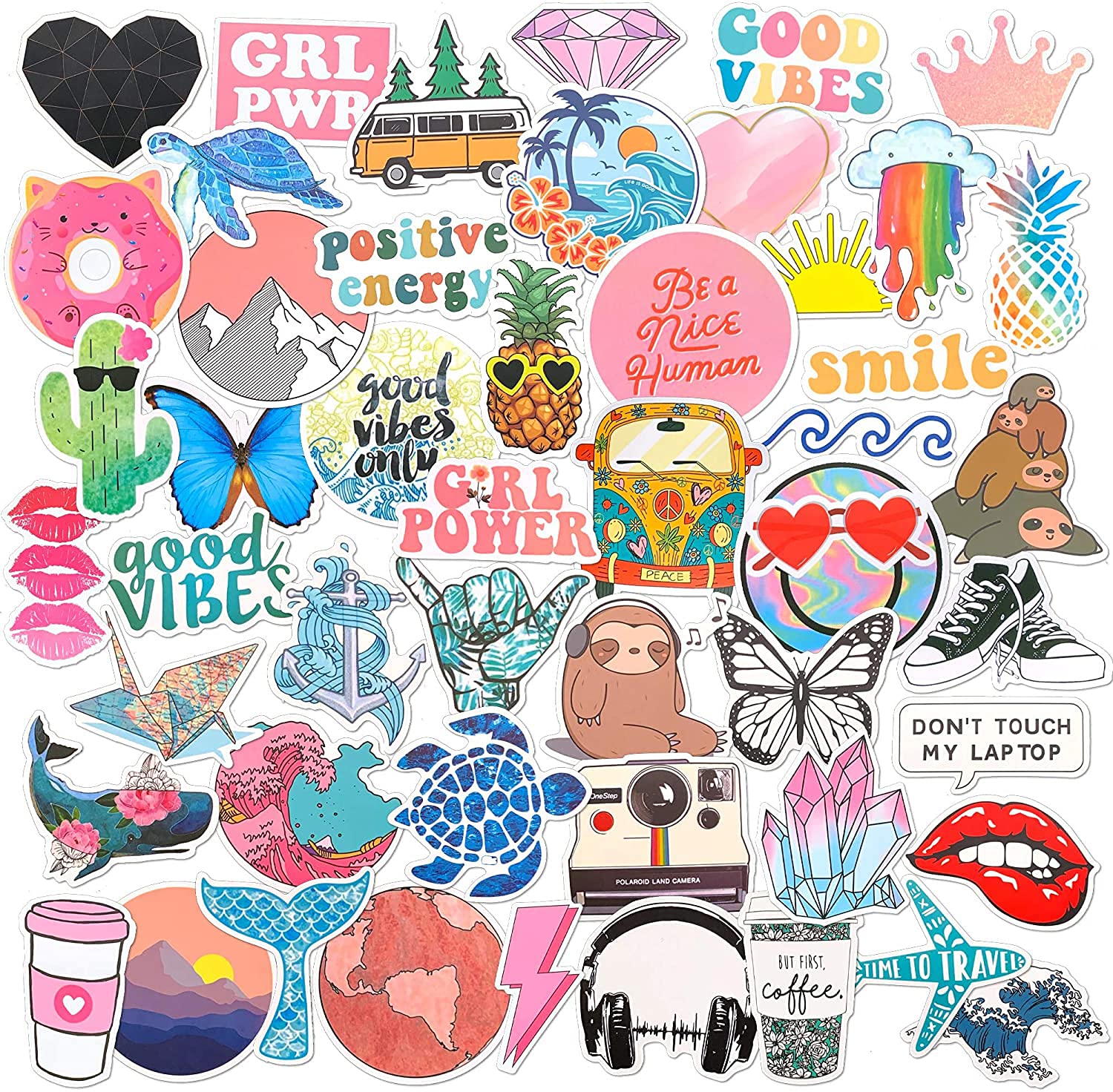 Buy KASTWAVE Cute Stickers for Water Bottle Laptop 50 Pack, Aesthetic