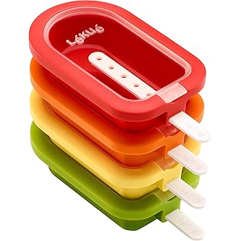 Lekue Stackable 4 Pieces Popsicle Mould, One Size, Multicolour