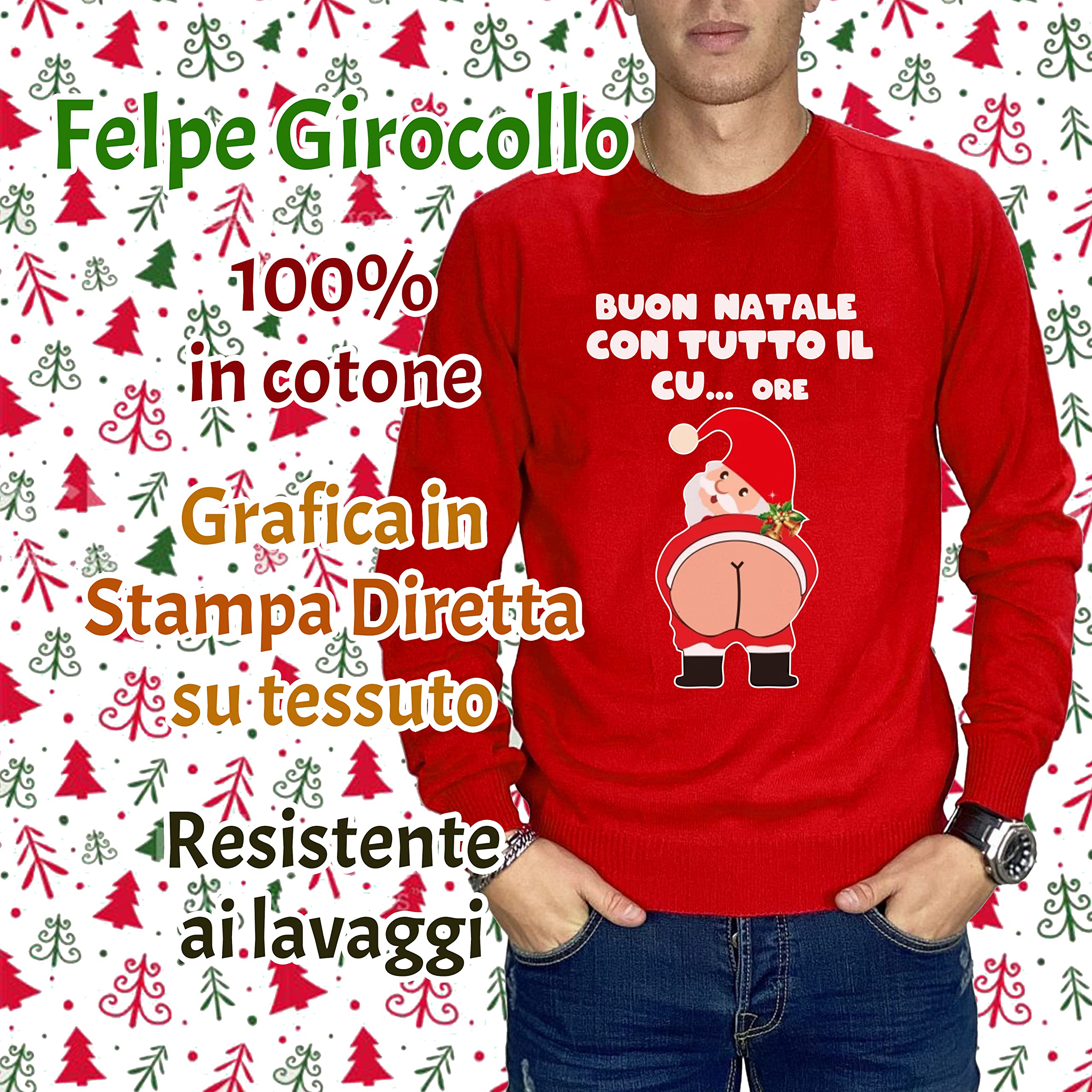 Coppia Felpe Girocollo Natale - Buon Natale - Felpe Girocollo - Natalizio - Christmas- Amore - Regalo Unisex - Felpa Natalizia