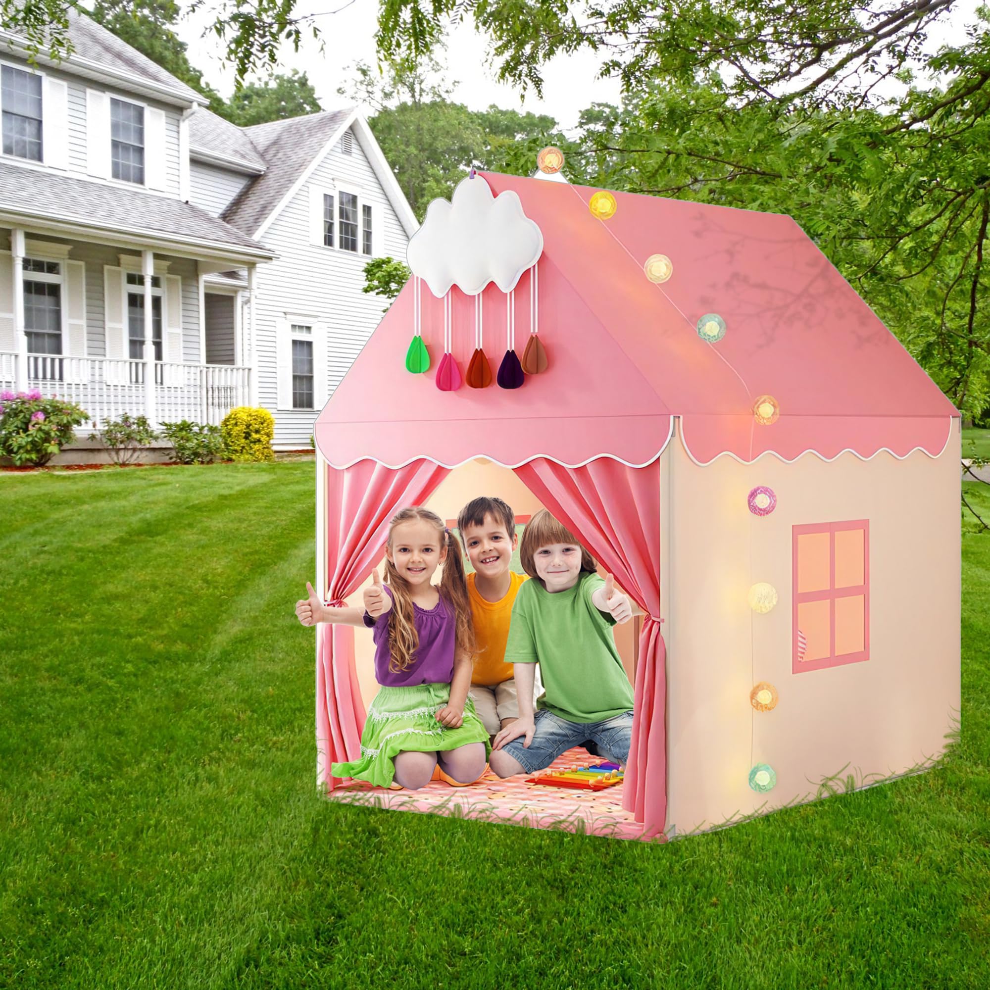Casa De Campaña DPCC Tienda De Campaña Rosa Para Niños Con