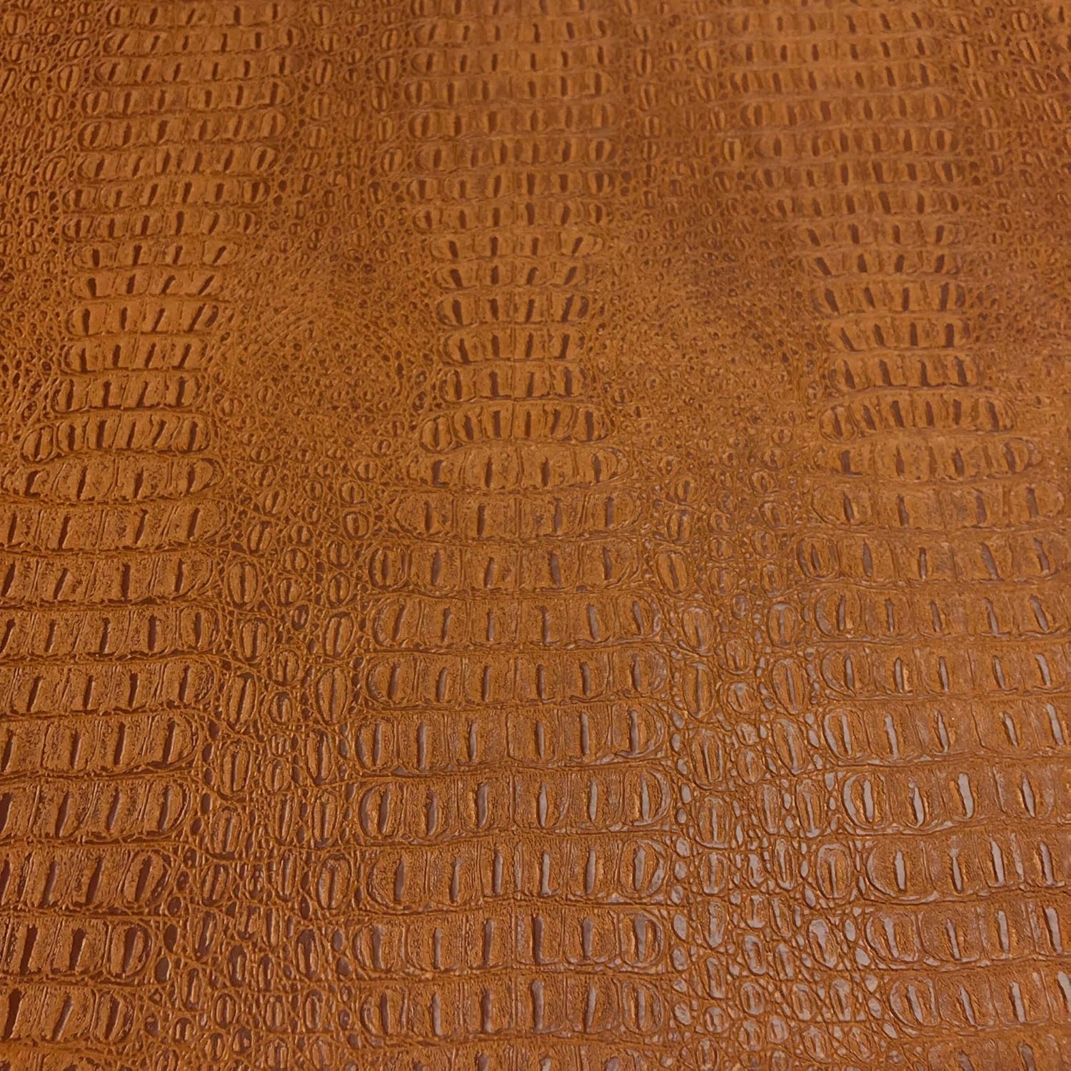 Alligator Fabric, Soft Textured Crocodile Vinyl Faux Leather, Gator Skin Embossed Upholstery DIY Craft and Clips Pleather Sheets – Individual 1 Yard Cut Cut 36”x54” (Rawhide)