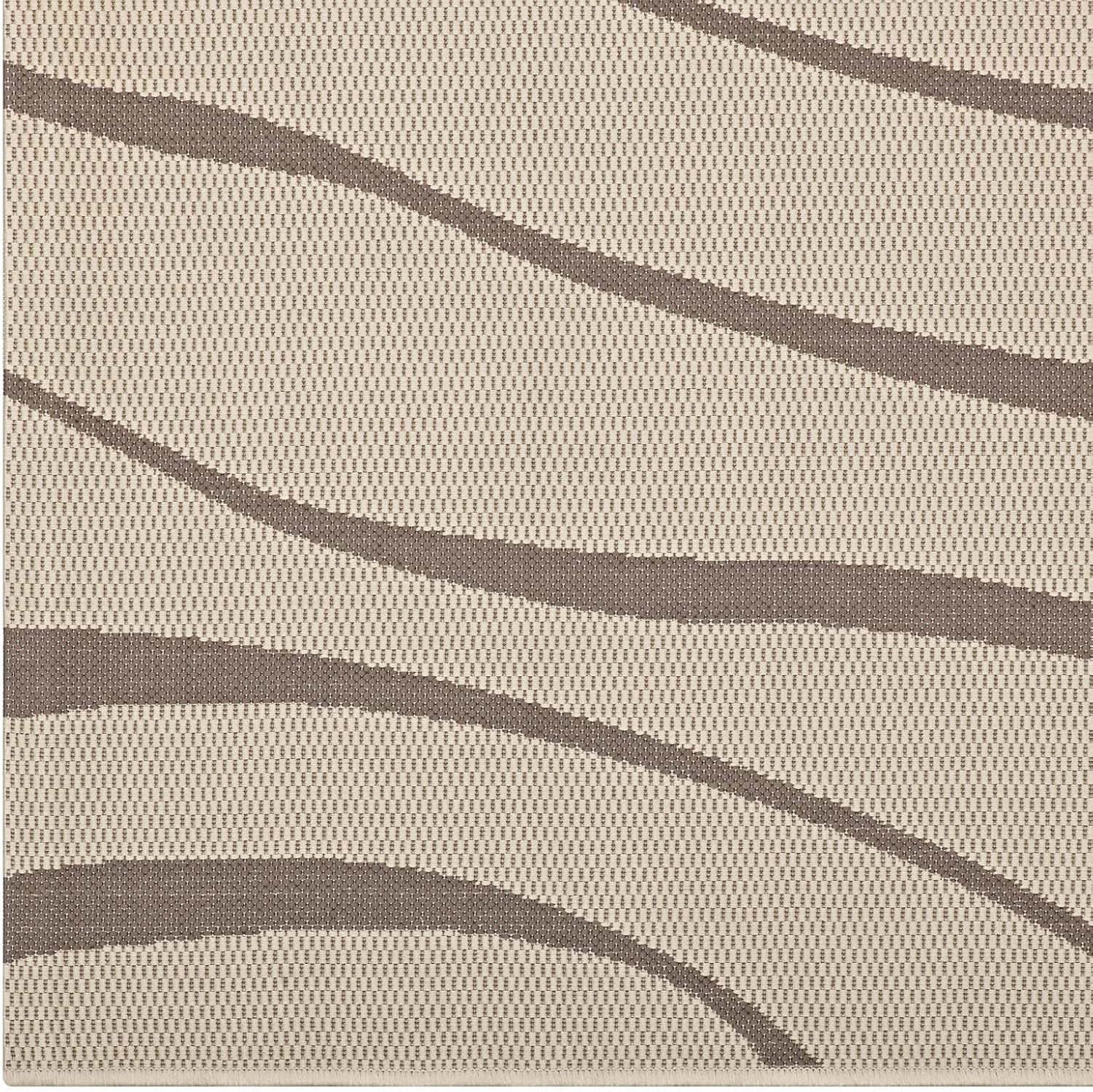 Modway Surge Swirl Abstract 5x8 Indoor and Outdoor In Light and Dark Beige