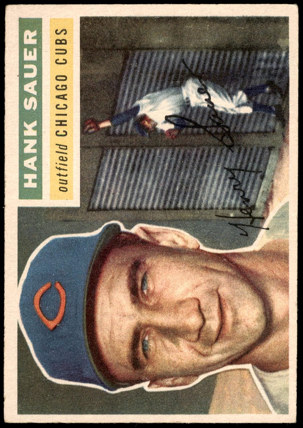 1956 Topps 41 Hank Sauer Chicago Cubs (Baseball Card) EX Cubs Collectibles