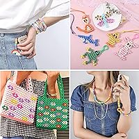 Vista 32 de Coloridas cuentas de plástico para pulseras para hacer joyas, pulseras de amistad, 0.236 x 0.354 in, multicolor para cuentas, trenzar el cabello