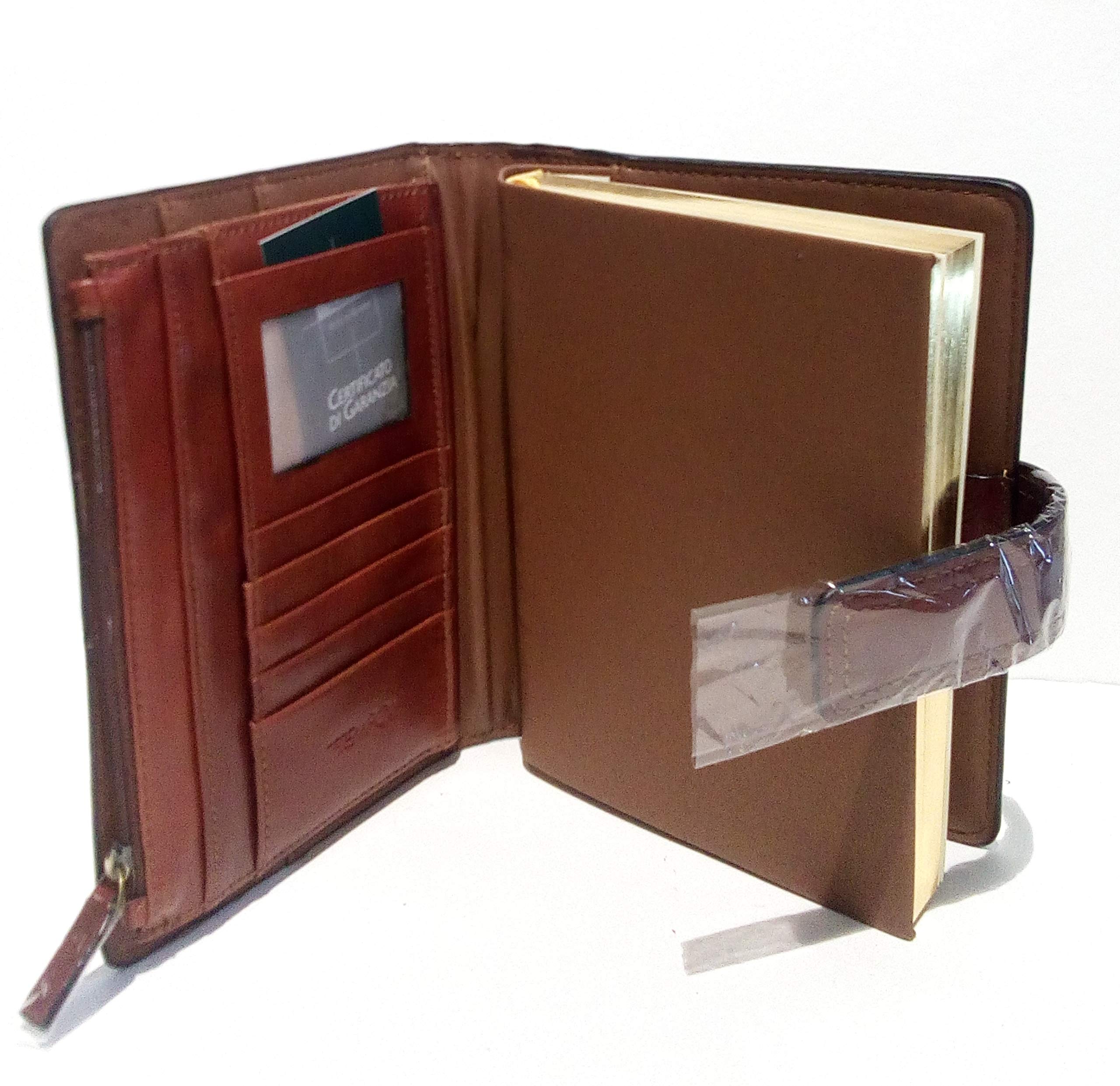 AGENDA 2022 GIORNALIERA CUOIO VERO blocco fisso 15 x 21 cm A5 RIGHE in pelle marrone