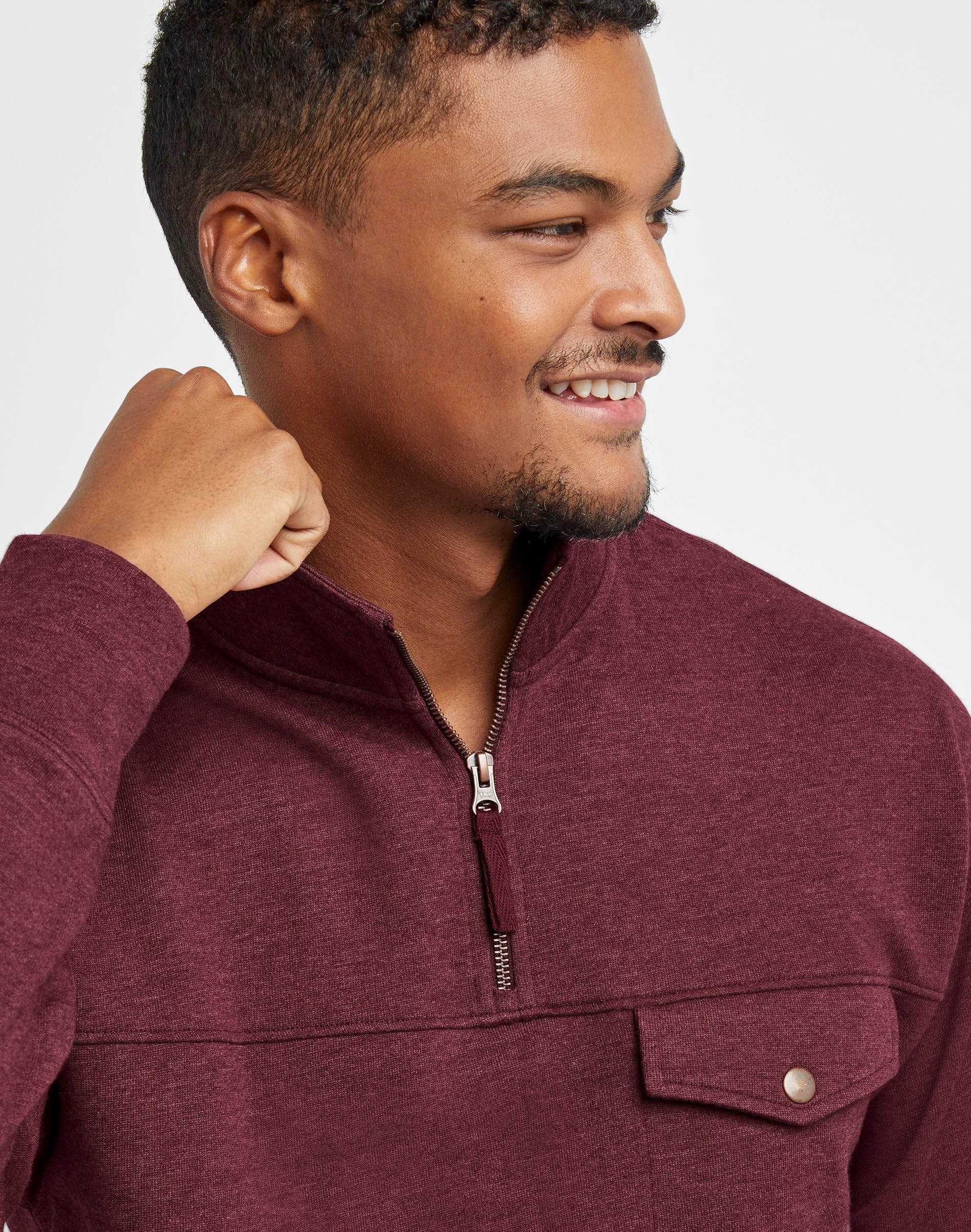 Hanes Męska bluza z kapturem Originals French Terry, bluza z zamkiem błyskawicznym do jednej połowy, lekka bluza z kapturem, czarna 50r Pe Heather, L, Czarny 50r Pe Heather, L