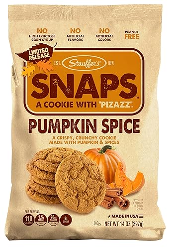 STAUFFERS Pumpkin Spice SNAPS Cookies - 14oz Bag - Pumpkin