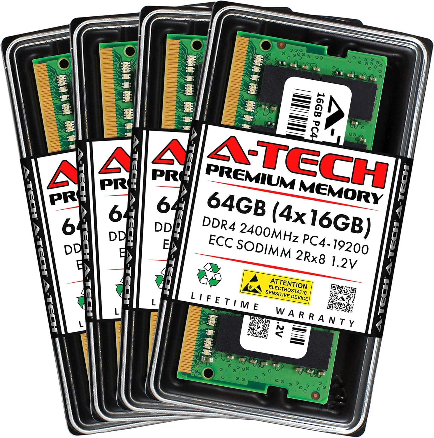 A-Tech 16GB RAM Replacement for Synology D4ECSO-2400-16G | DDR4 2400MHz PC4-19200 ECC SODIMM 2Rx8 1.2V 260-Pin Memory Upgrade for NAS DiskStation, RackStation, & FlashStation