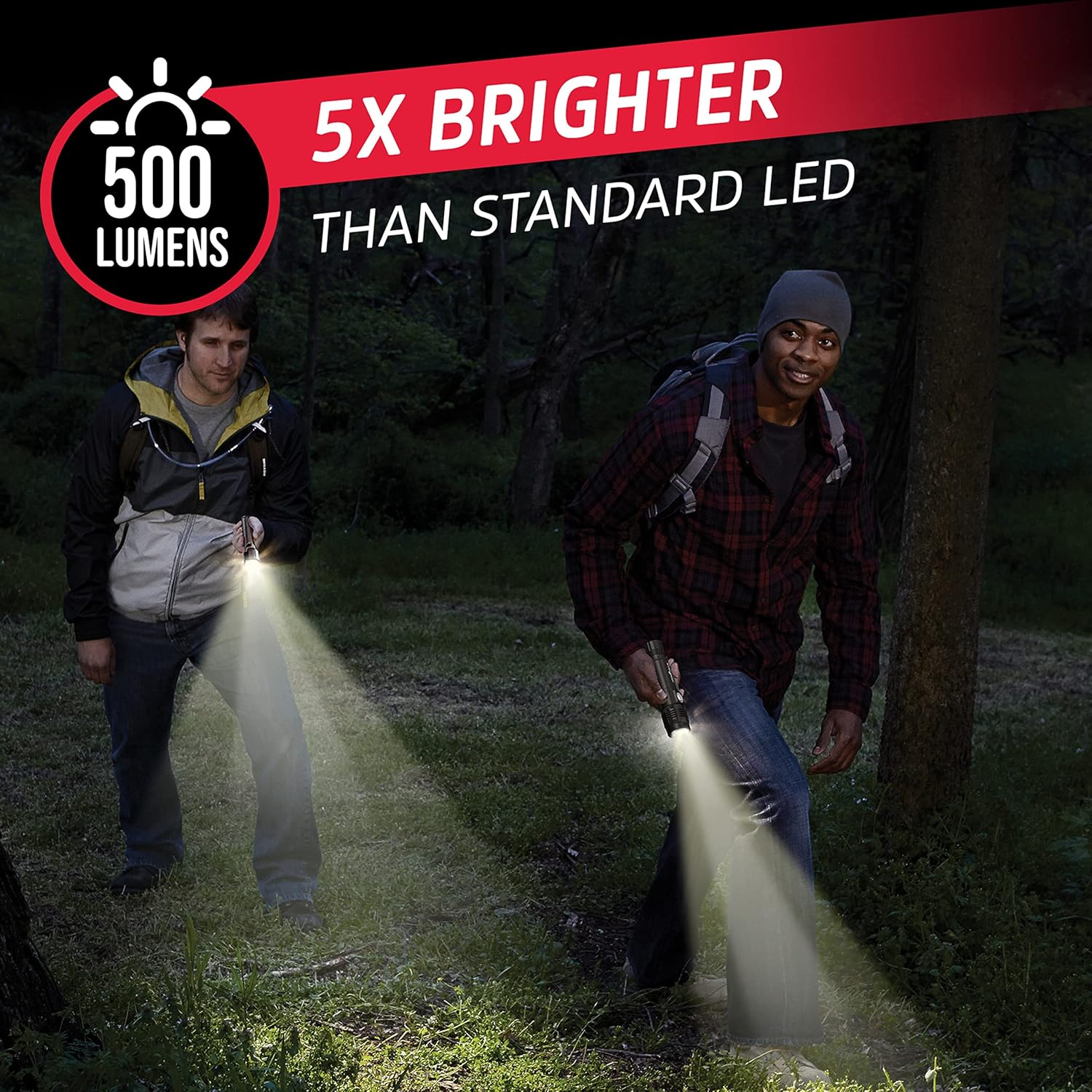 Energizer Rechargeable LED Flashlight (2 Pack), 500 Lumen LED Light for Outdoor and Emergency Use, Durable IPX4 Water Resistant Rechargeable Flashlight, Includes Micro-USB Charging Cord : Everything Else