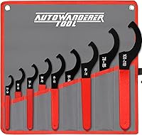 Vista 2 de 9 piezas de juego de llaves de amortiguador enrollable, llave de choque ajustable universal de acero al carbono para la mayoría de ajustes de choque