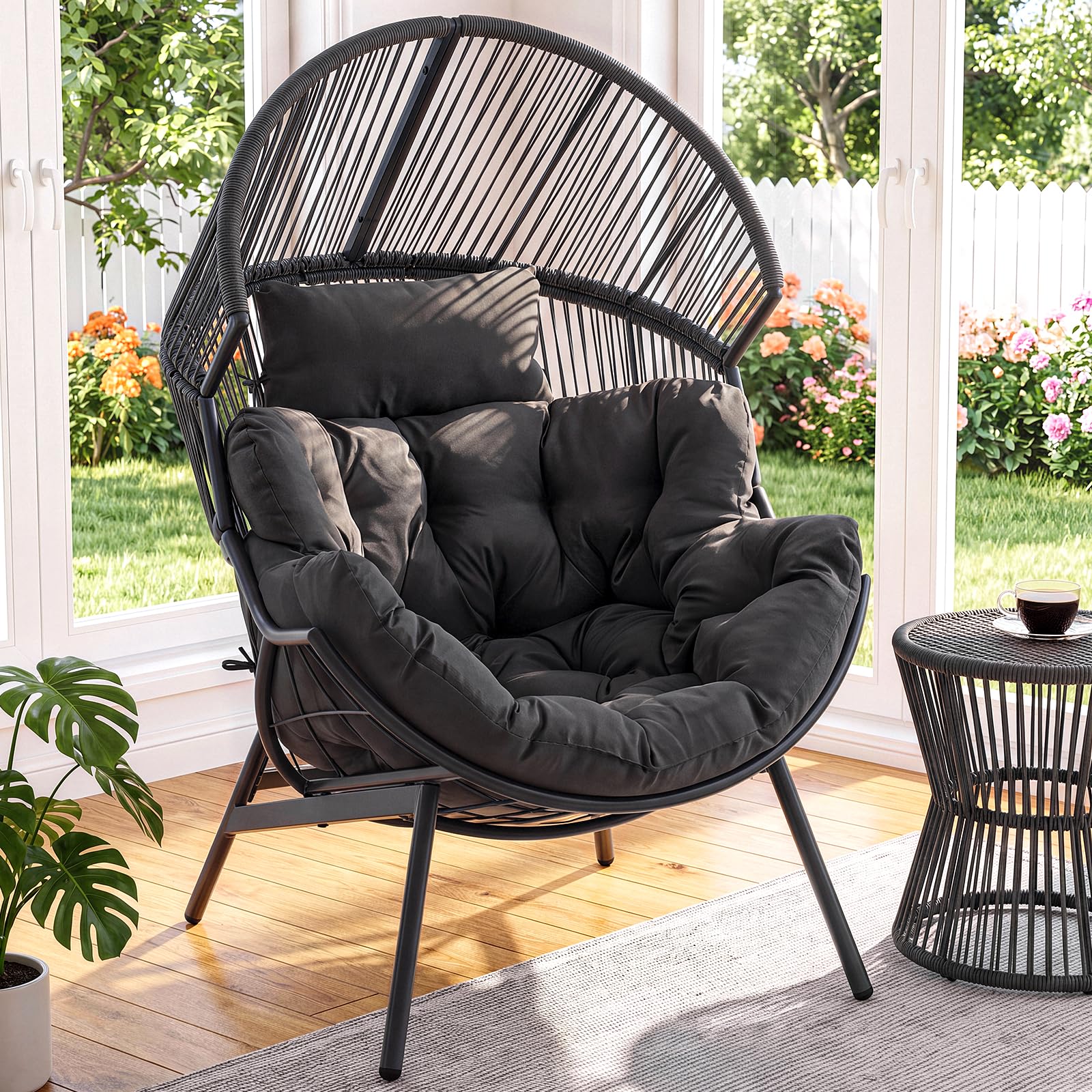 黒 イノベーター パルピット 1シーター 一人掛け アームチェア 北欧 Amazon.com: ONBRILL Egg Chair for Outdoor & Indoor, Oversized