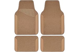 CAR PASS Beige Leather Waterproof Universal Car Floor Mats